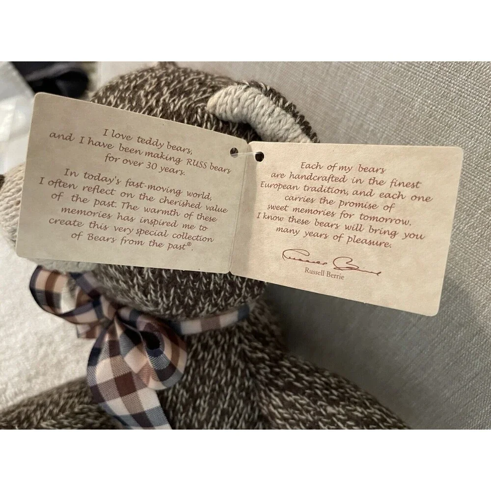 Russ Berrie Co Plush From The Past Teddy Bear Edgar Stuffed Animal